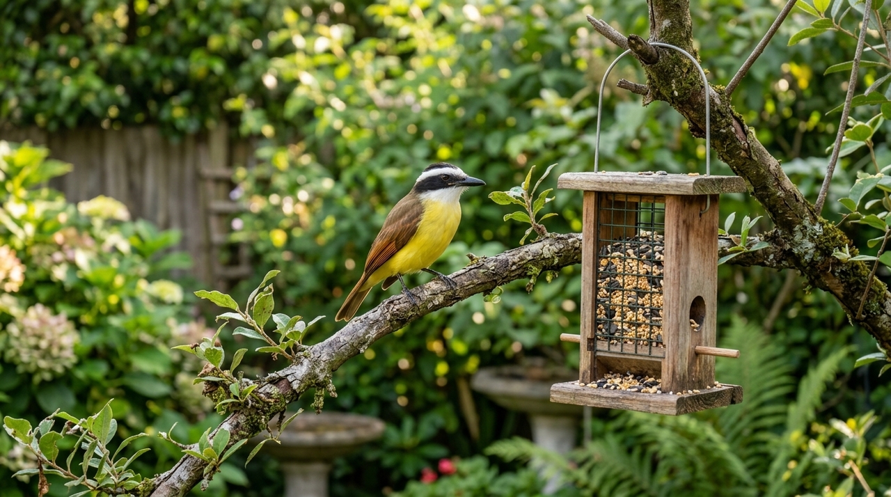 Na natureza, o bem-te-vi utiliza galhos como ponto de observação antes de buscar alimento.