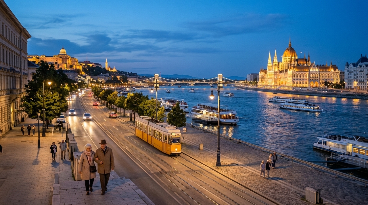 O transporte público de Budapeste ajuda porque conecta metrô, ônibus, bondes e trólebus em boa parte da cidade