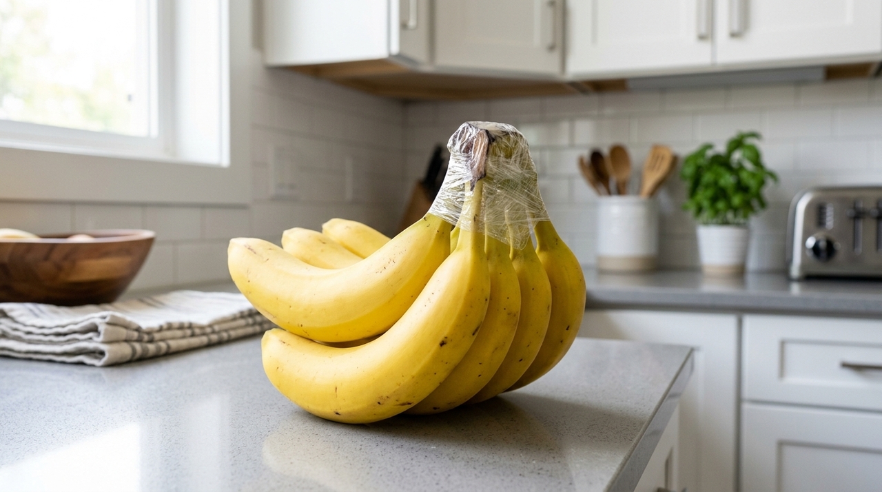 O talo é uma das áreas por onde a banana libera mais etileno