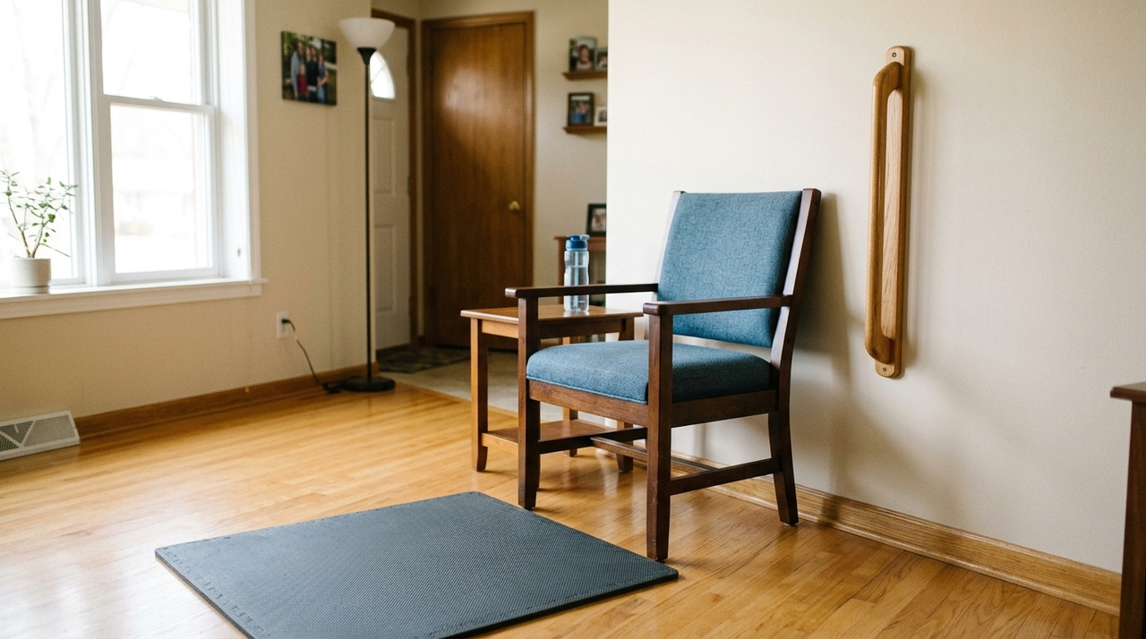 Uma sequência básica feita em casa costuma incluir movimentos que simulam ações comuns da vida diária e envolvem grandes grupos musculares.