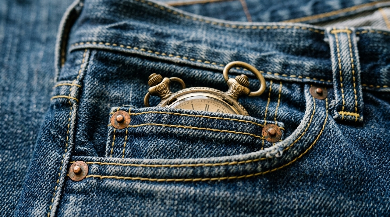 A história do jeans ajuda a entender por que bolsos reforçados ganharam tanto destaque.