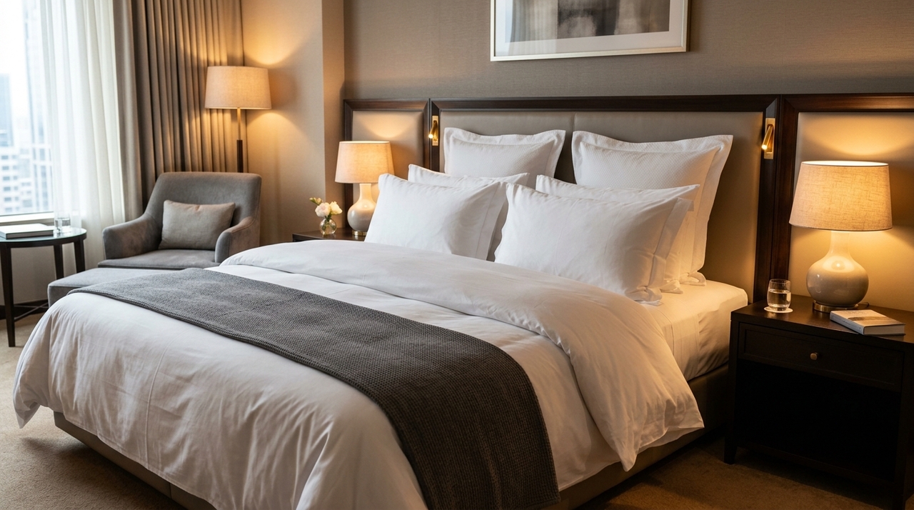Uma grande diferença está na quantidade de travesseiros disponíveis na cama.