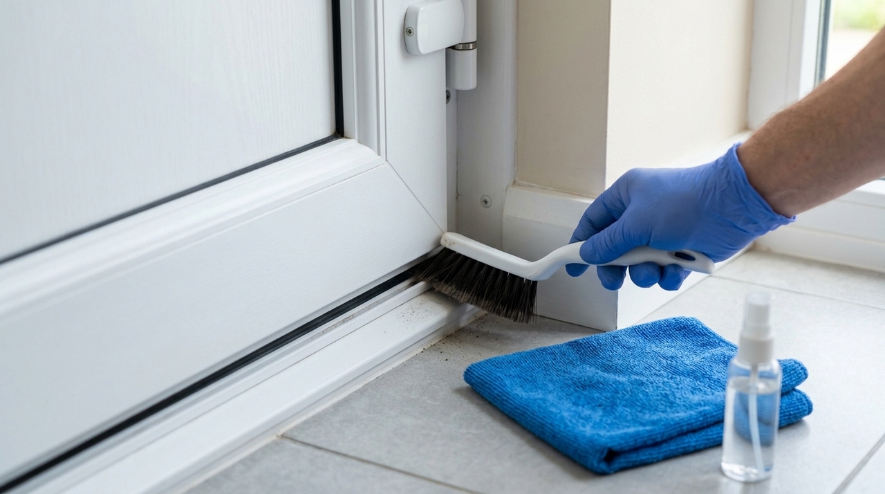 Antes de aplicar qualquer solução em toda a porta, faça um teste em uma área pequena e pouco visível.