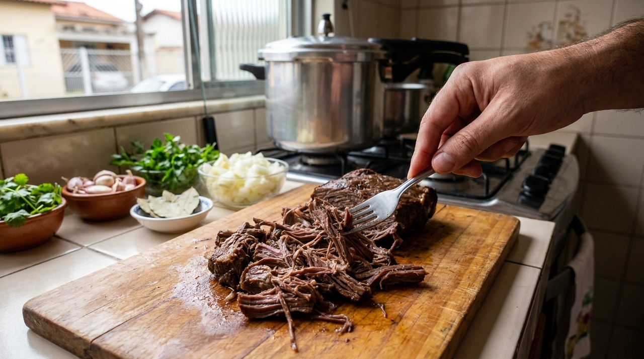 A dessalga tradicional é o método mais seguro para amolecer a carne seca com sabor equilibrado