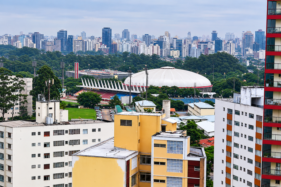 Vista do Ginásio do Ibirapuera, que fica a poucos metros do hotel