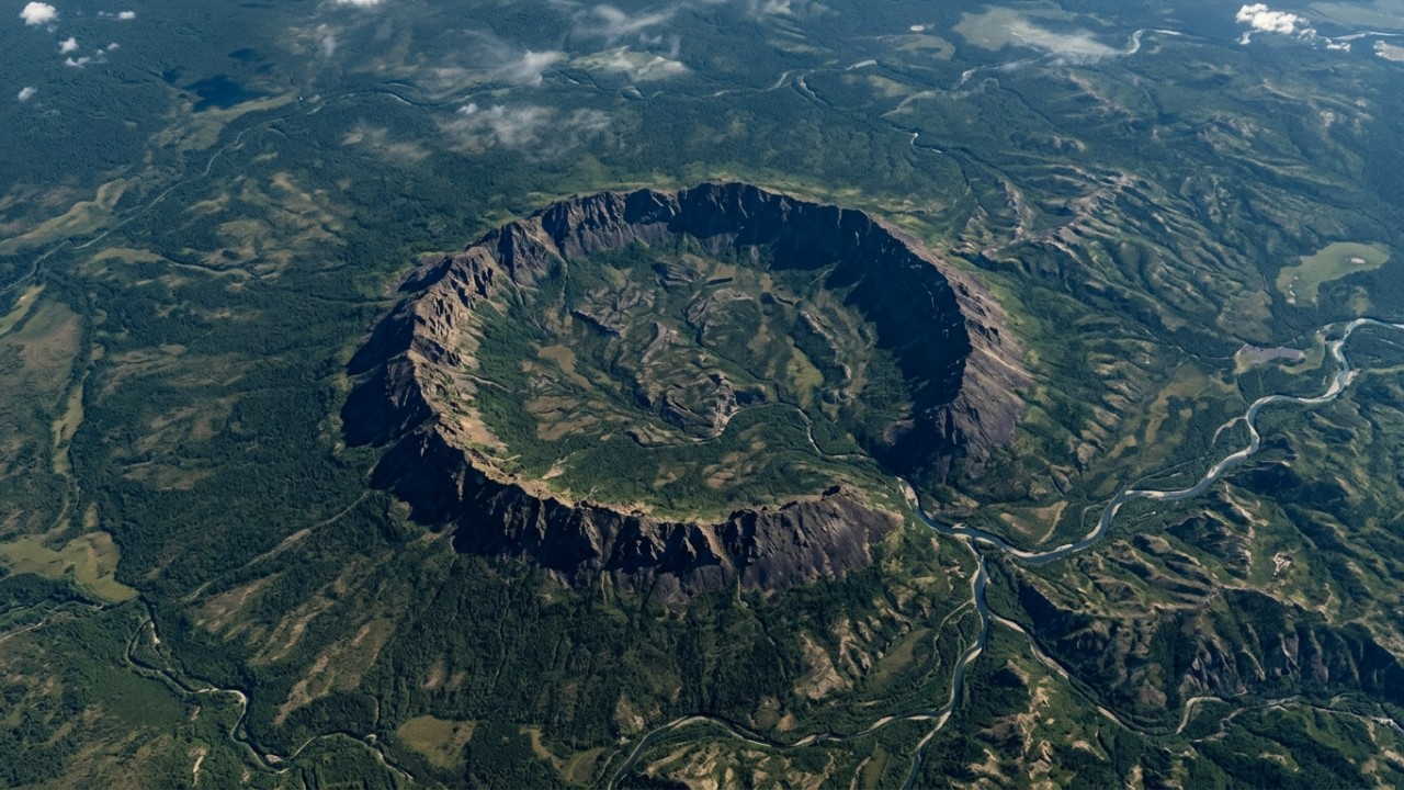 Anel perfeito de 6 km na Rússia parece cratera ou 