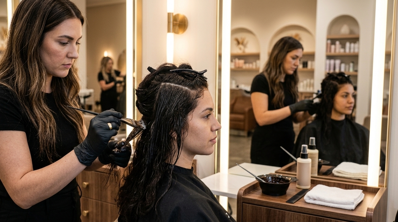 O resultado fica mais natural porque a cor não precisa transformar completamente o cabelo.