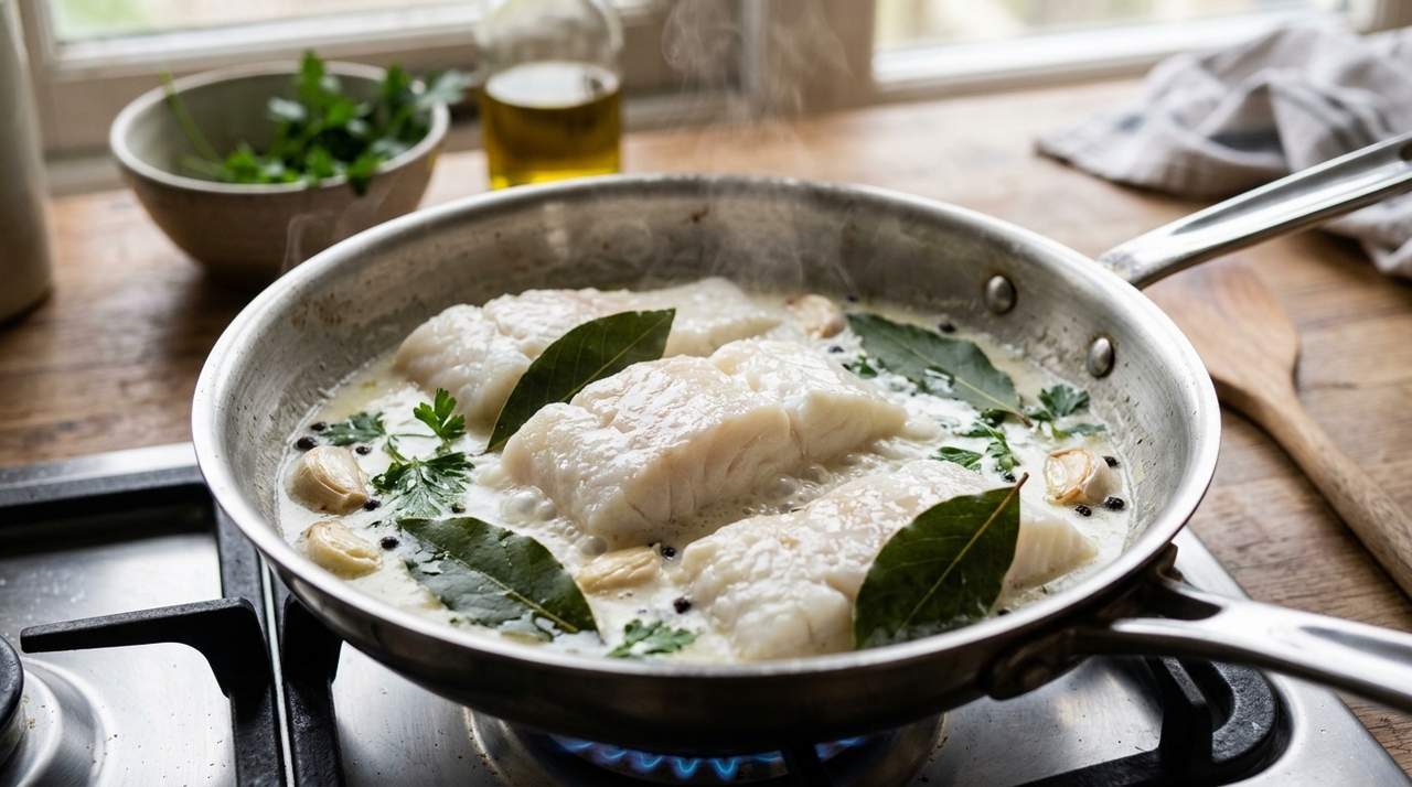 O leite ajuda a suavizar o sabor do peixe e contribui para uma textura mais delicada