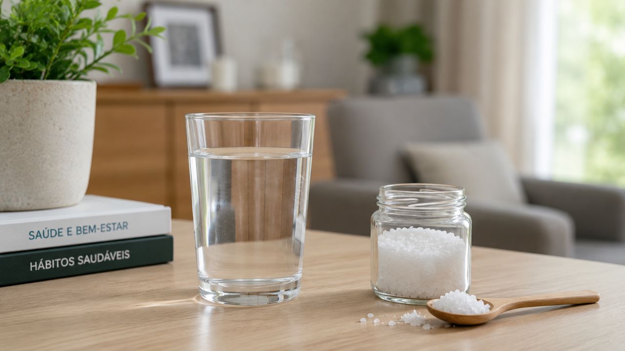 A simpatia com água e sal em recipiente limpo atrai proteção e harmoniza o ambiente.
