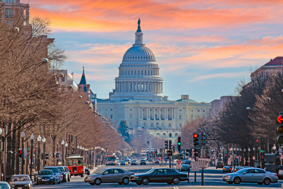 Cúpula do Capitólio, um dos cartões-postais de Washington, D.C