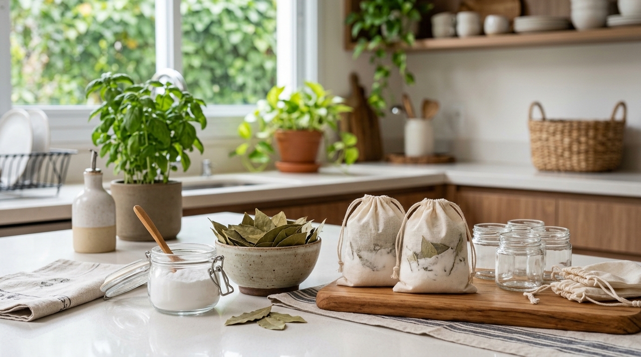 Para preparar a mistura de louro com bicarbonato, recomenda-se utilizar folhas de louro bem secas, evitando formação de mofo durante o armazenamento