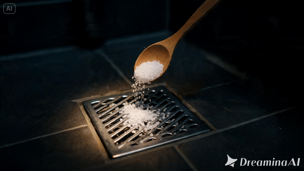 Um ingrediente comum da cozinha pode ajudar na manutenção do ralo durante a noite. Veja como usar o sal grosso de forma prática.