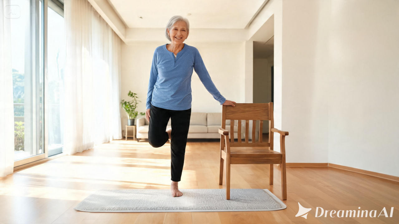 Após os 70 anos, fortalecer o equilíbrio é essencial para preservar a autonomia. Confira exercícios simples e seguros para fazer em casa.