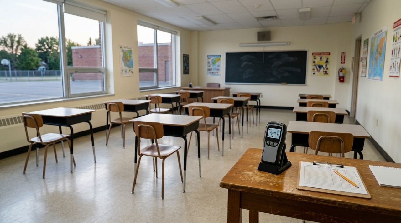 A EPA alerta que milhares de escolas dos Estados Unidos têm níveis elevados de radônio, e o risco é que esse gás não tem cheiro, é invisível e sobe do solo silenciosamente