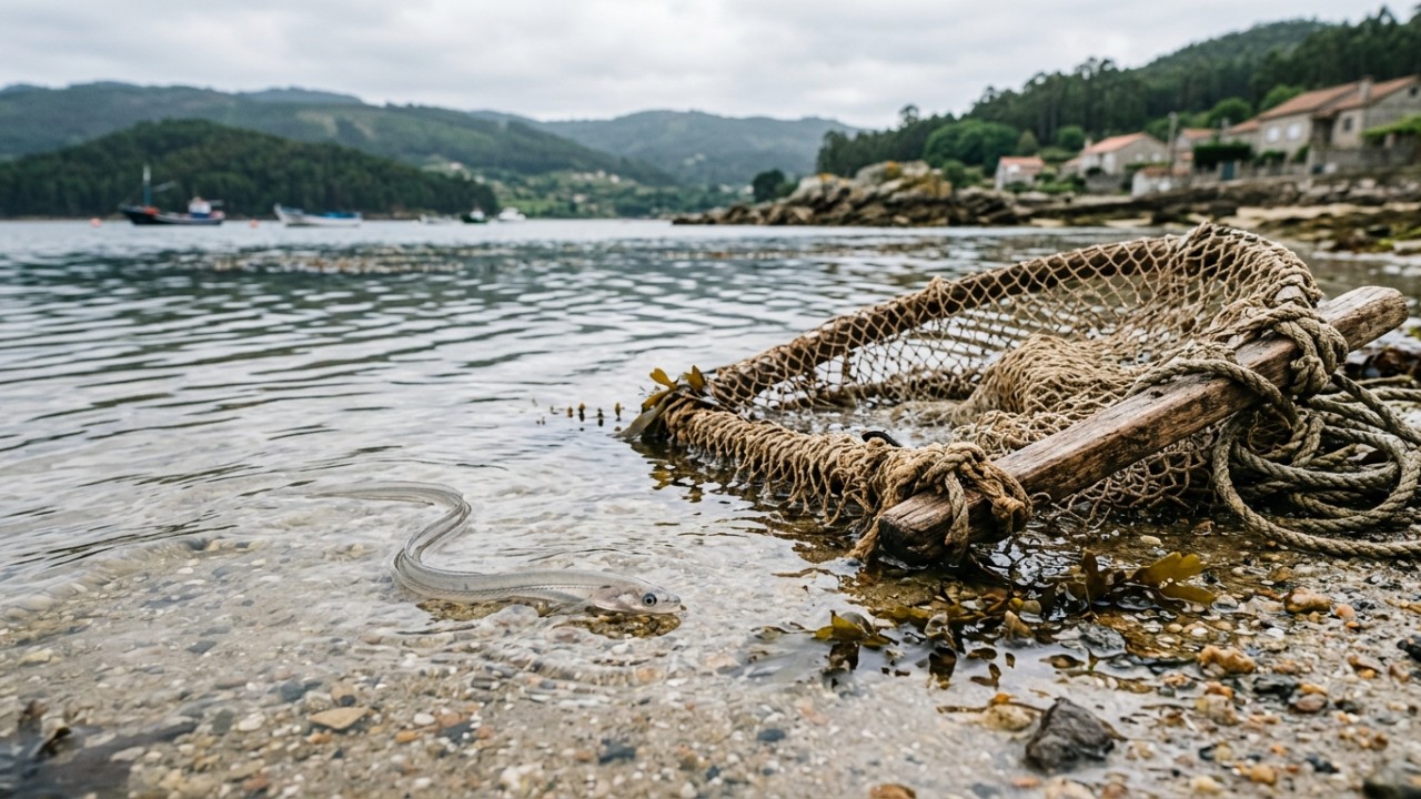 Fatores como poluição, barragens e turbinas hidrelétricas dificultam a recuperação da espécie nos ecossistemas fluviais. – Imagem gerada por IA