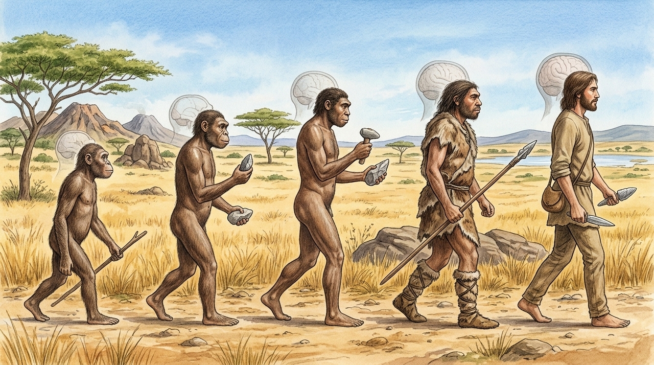 Quando os antigos ancestrais humanos começaram a caminhar erguidos sobre duas pernas, os membros superiores ganharam uma inédita liberdade.