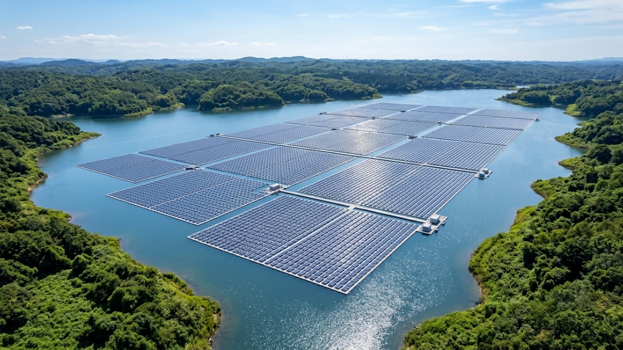 A escassez de espaço em Singapura impulsionou a engenharia local a transformar reservatórios de água em geradores ecológicos. – Imagem gerada por IA
