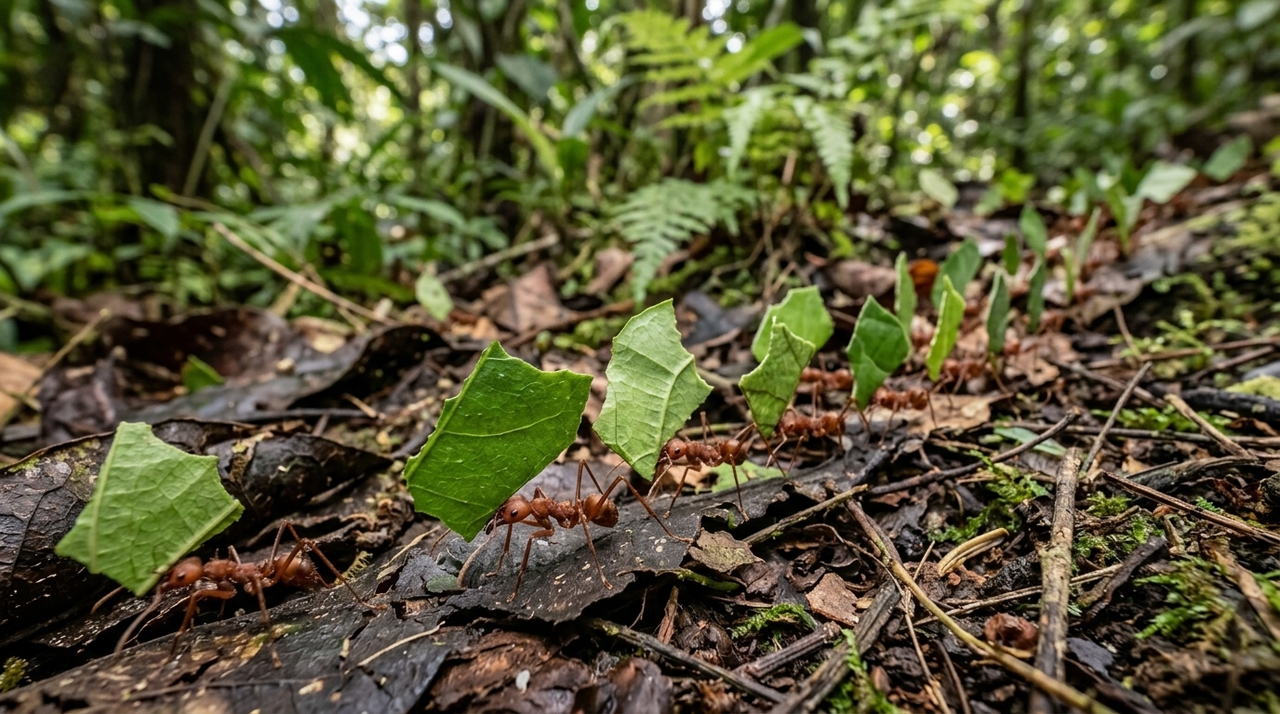 Os cientistas classificam esse comportamento como uma forma de agricultura porque as formigas não dependem apenas dos recursos encontrados no ambiente.