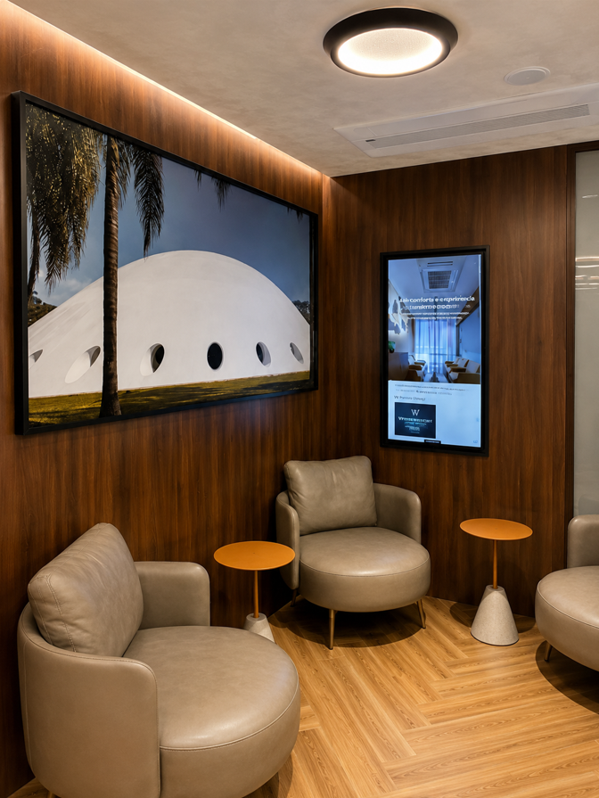 A sala VIP tem capacidade para 88 pessoas sentadas