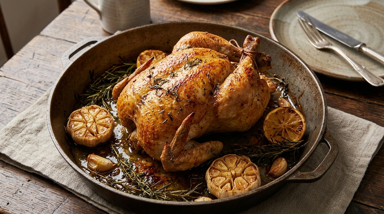 O primeiro passo é limpar o frango, retirar excesso de gordura e secar bem a superfície.