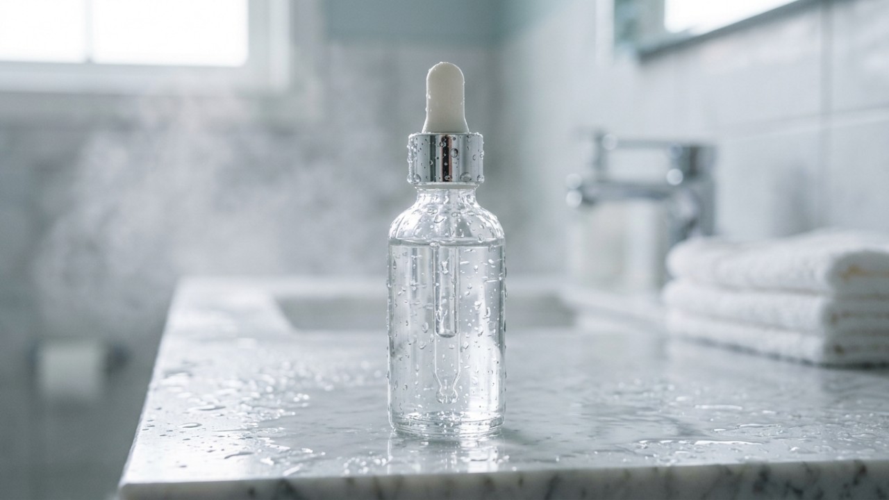 O skin flooding é a técnica coreana que promove uma hidratação profunda e um efeito de porcelana na pele. – Imagem gerada por IA