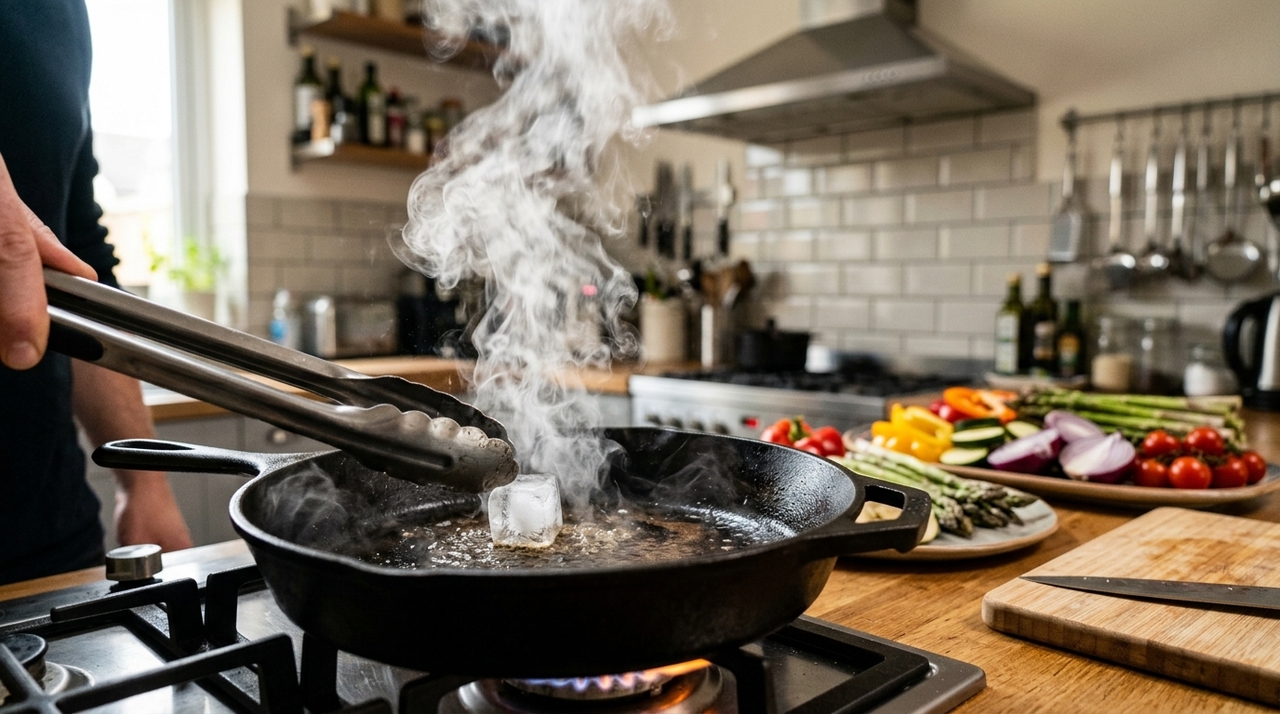 O vapor sobe rápido e pode queimar mãos, rosto ou antebraço se o gelo for usado de qualquer jeito