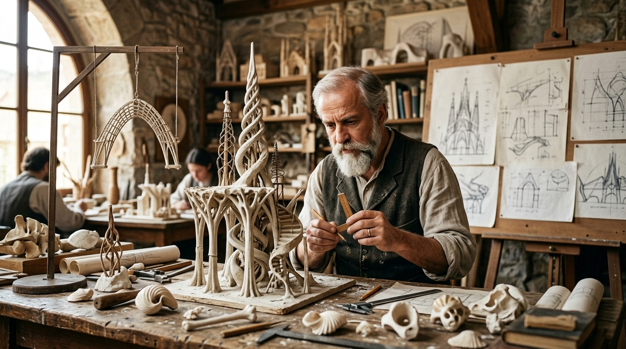Na Sagrada Família, no Parque Güell e na Casa Batlló, a arquitetura une cálculo e imaginação.