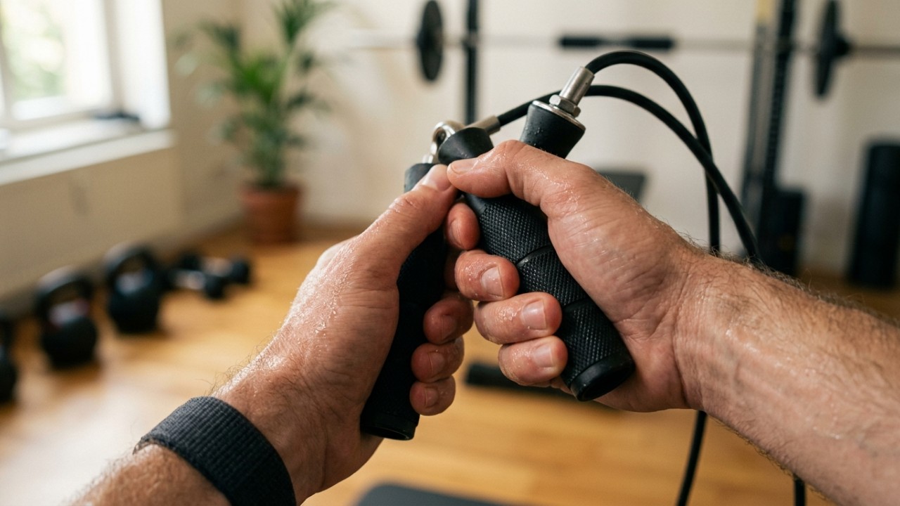 Pular corda é uma alternativa eficiente para melhorar o condicionamento físico em pouco tempo. – Imagem gerada por IA