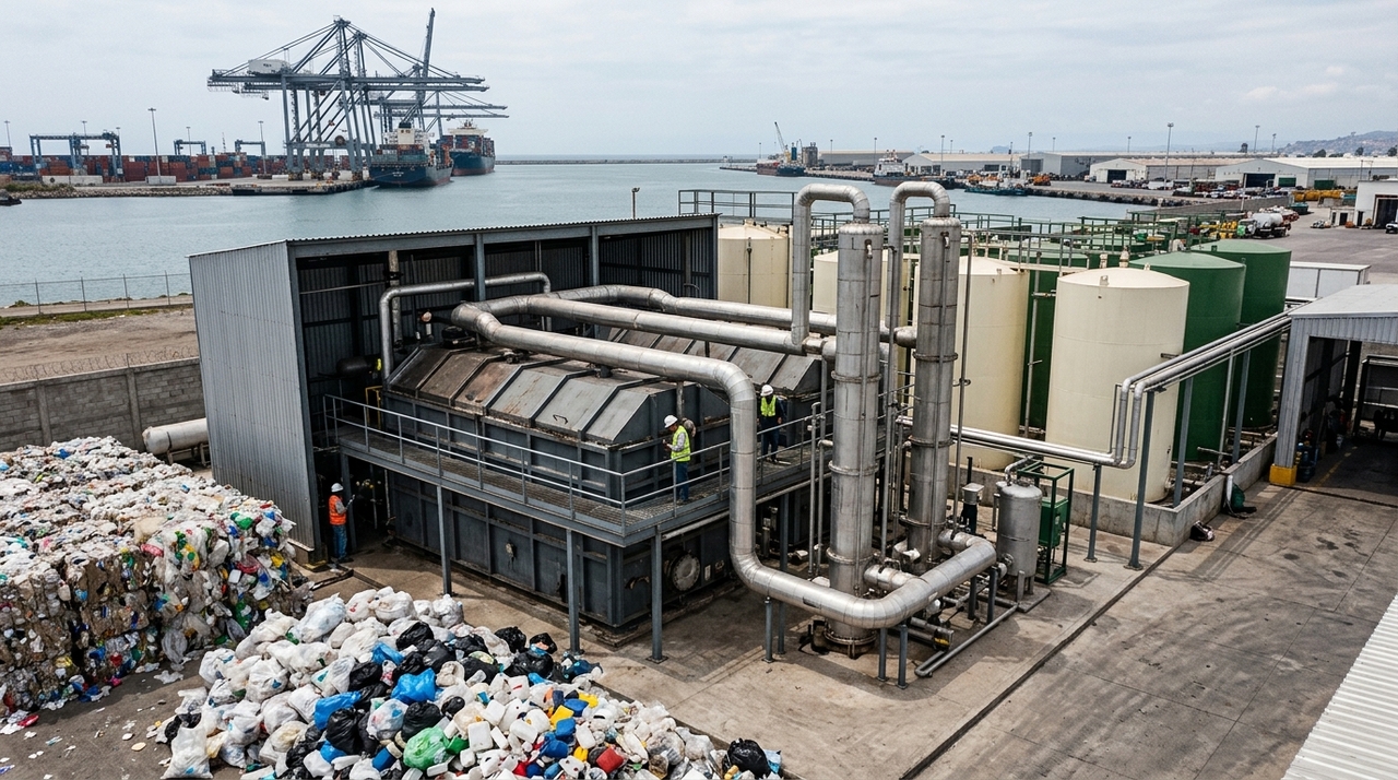 Esse sistema opera na cidade portuária de Boca del Río utilizando um reator industrial avançado.
