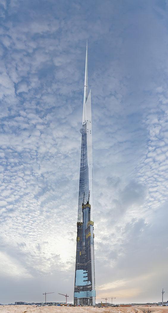 Surgindo do deserto com um custo esperado de construção de US$ 1,2 bilhão, a Torre Jeddah foi projetada para redefinir o horizonte global.
