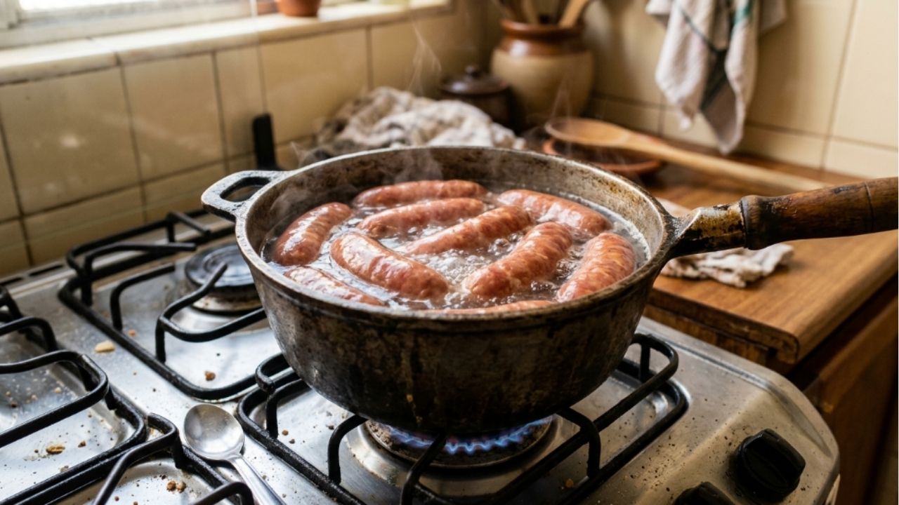 Vinagre branco evita que a linguiça estoure na panela