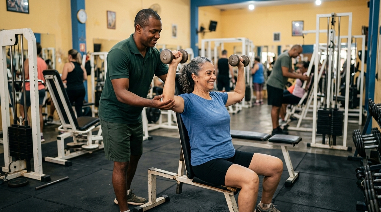A musculação é importante porque o músculo exerce tração sobre o osso durante o movimento.