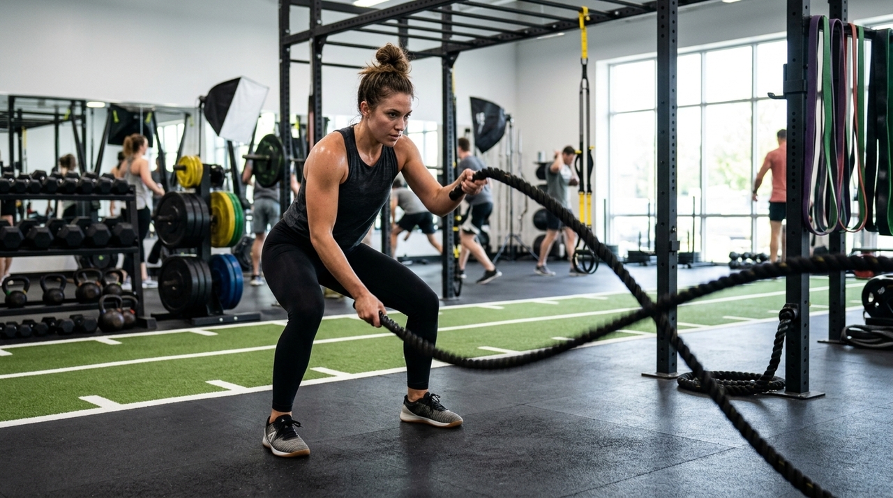 O treino funcional é um método baseado em movimentos que simulam ações do dia a dia.