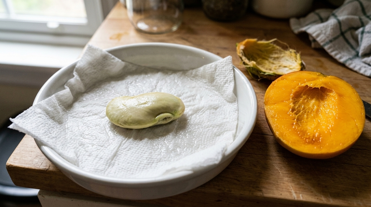 Para plantar um caroço de manga com boa taxa de germinação, o primeiro passo é escolher uma fruta madura, doce e saudável, sem sinais de podridão.