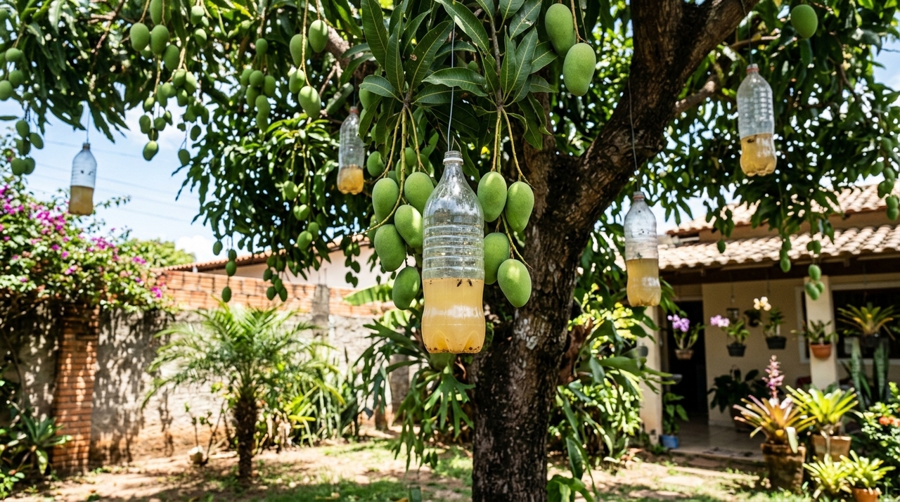 Esse hábito varia conforme a região, mas em geral está ligado à proteção contra insetos que atacam os frutos ainda verdes ou quase maduros