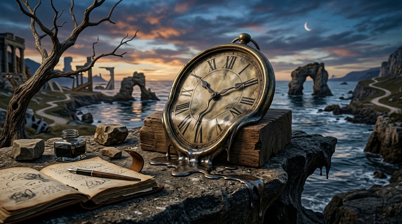 Dalí se tornou um dos nomes mais reconhecidos do surrealismo por transformar imagens do inconsciente em pinturas detalhadas, quase fotográficas