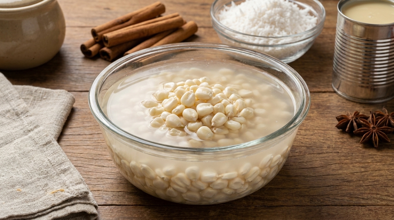 Cozinhar primeiro o milho em água preserva melhor o ponto do grão.