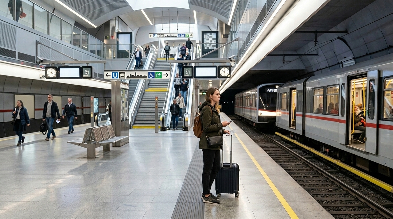 O Aeroporto de Viena tem ligação direta com a cidade por trem e ônibus, segundo o site oficial de turismo.