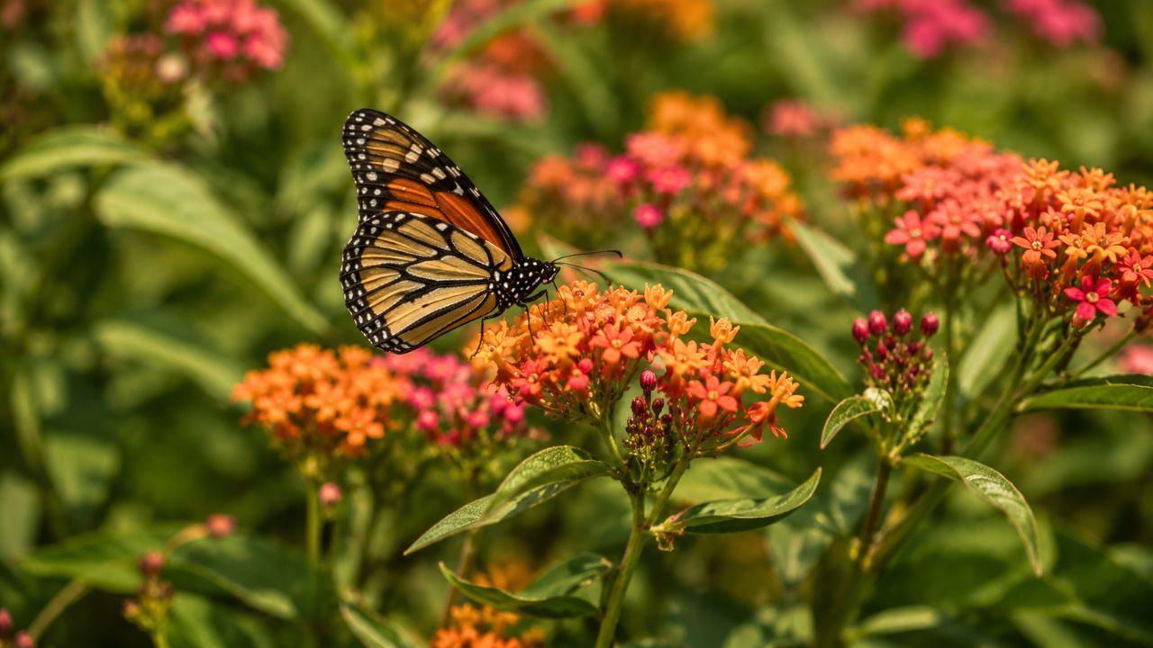 Jardins com flores nativas, sol e sem pesticidas atraem borboletas e equilibram a natureza.
