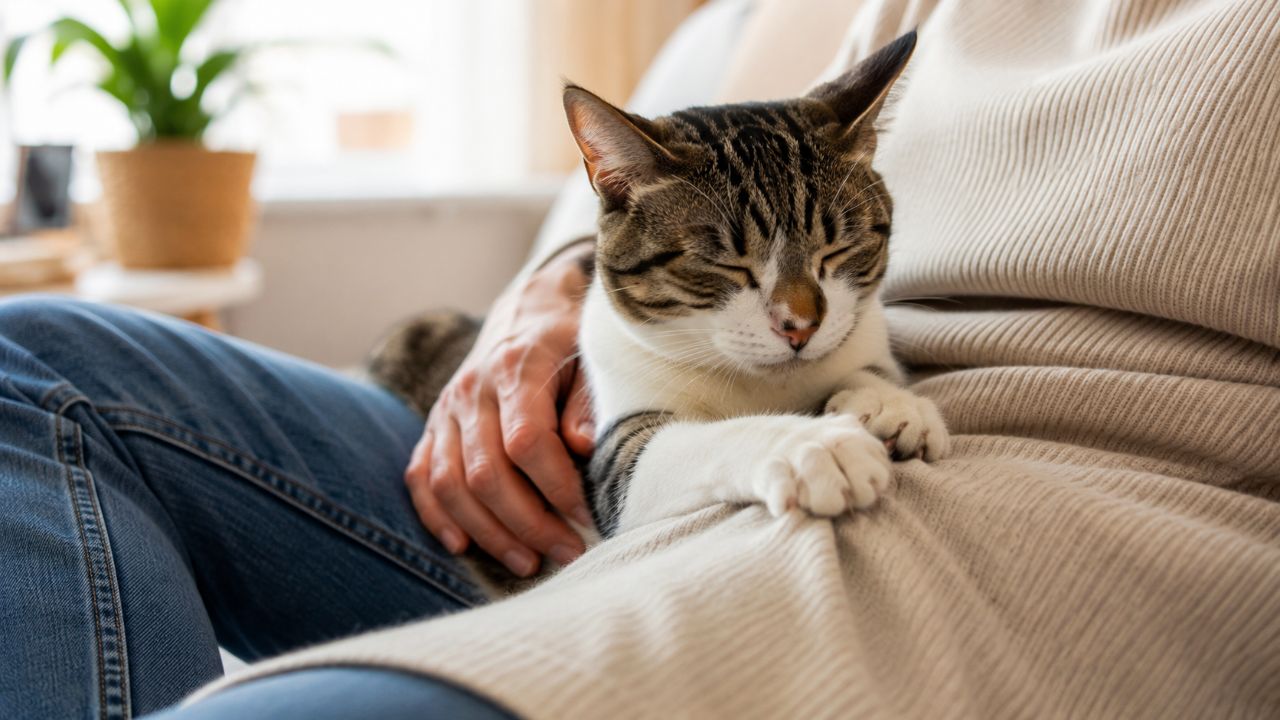 Amassar patinhas indica que o gato se sente seguro, relaxado e confia no ambiente e no tutor.