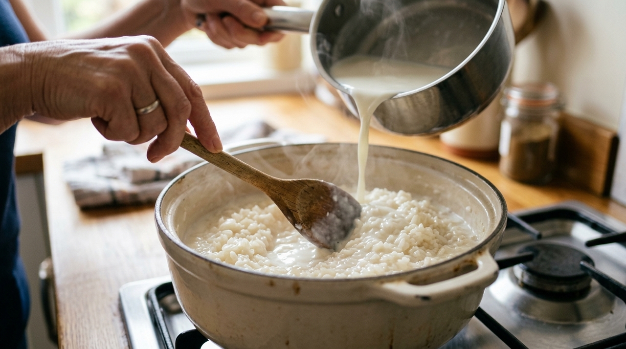 O melhor arroz doce pede grão curto ou redondo, rico em amido.