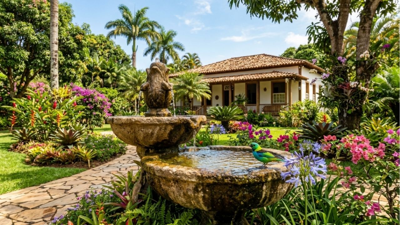 O canto dos pássaros revela um jardim em equilíbrio.