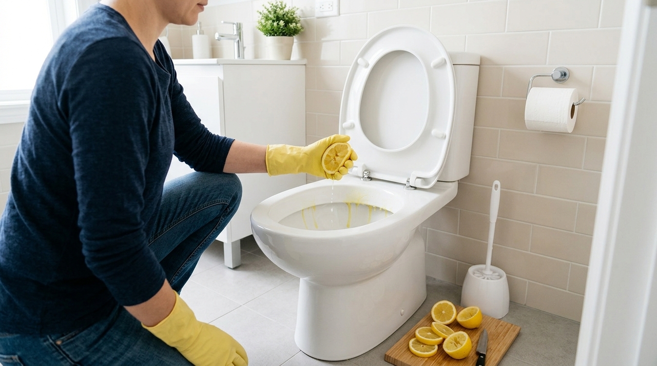 O ideal é espremer limões suficientes para espalhar o líquido pelas áreas manchadas, especialmente perto da linha da água e nas paredes internas.
