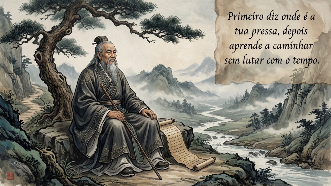 Agir de acordo com o conceito de wu wei permite cumprir as obrigações diárias fluindo com o ritmo natural e sem o desgaste do estresse. – Imagem gerada por IA