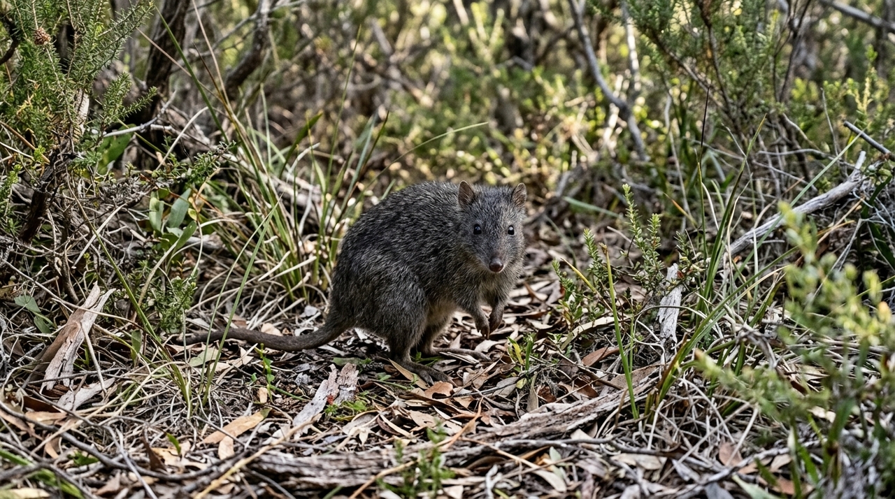 O potoroo de Gilbert é um pequeno marsupial nativo da Austrália Ocidental.