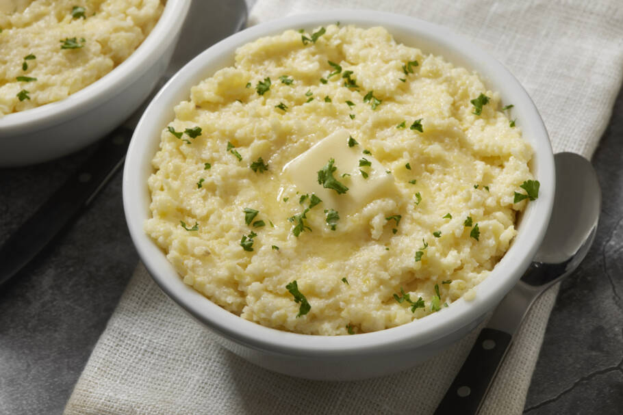 purê de batata com alho assado