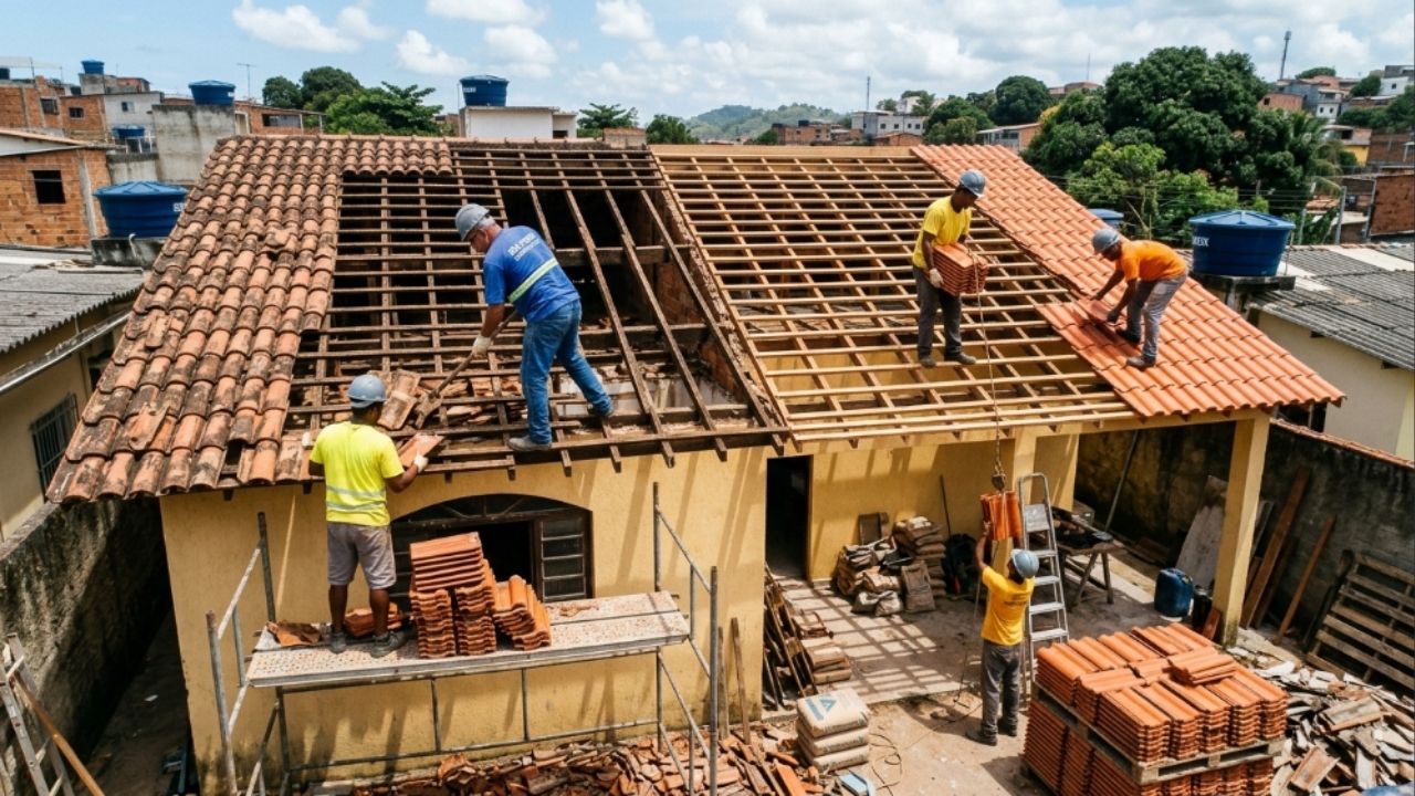Qual será o custo para trocar o telhado de uma casa de 100 m