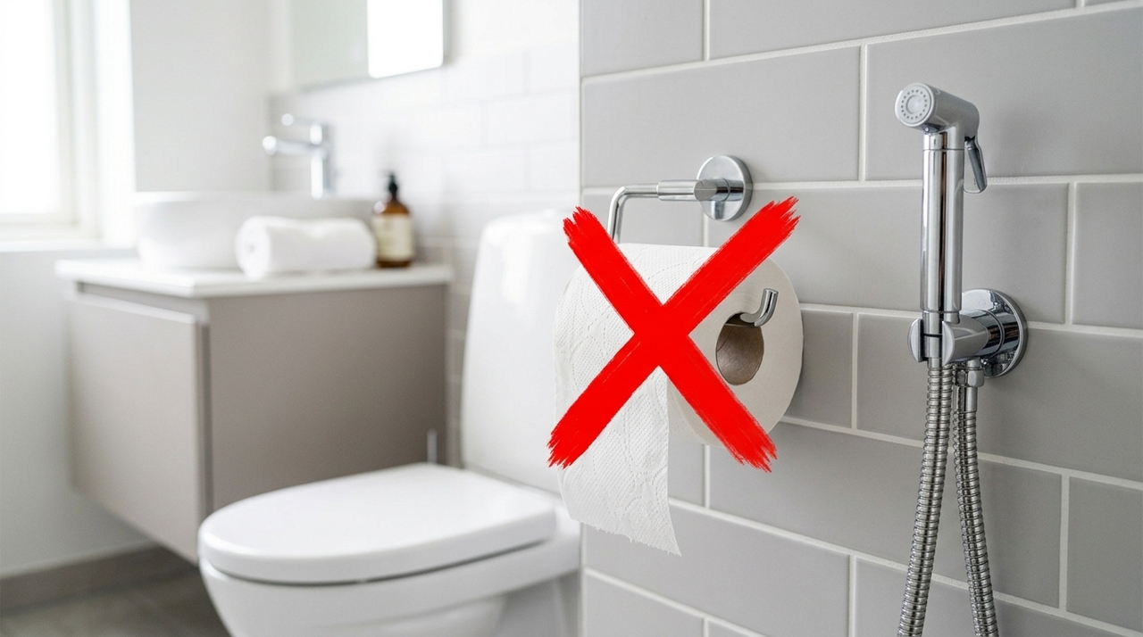 A água remove resíduos de forma mais direta do que a fricção seca do papel.