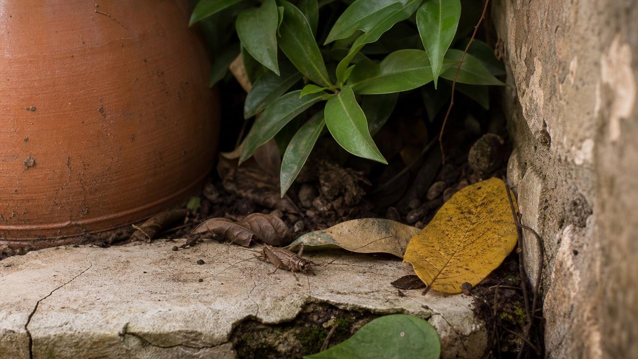 Frestas, vasos e folhas secas favorecem a presença dos grilos.