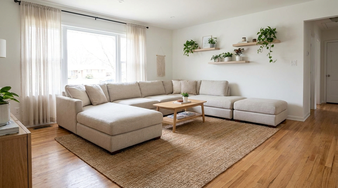 A poltrona reclinável na sala foi pensada para oferecer relaxamento individual, geralmente em frente à TV.
